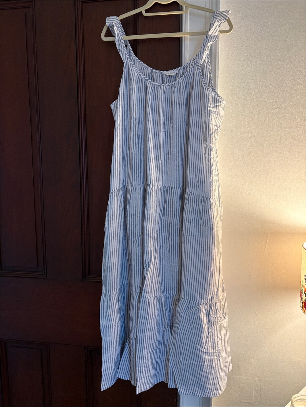 Caslon Light Blue and White Striped Maxi Dress